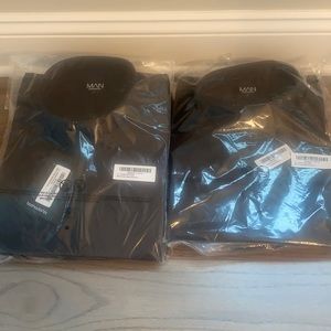 Boohoo Man muscle fat short sleeve black dress shirt size large new with tags